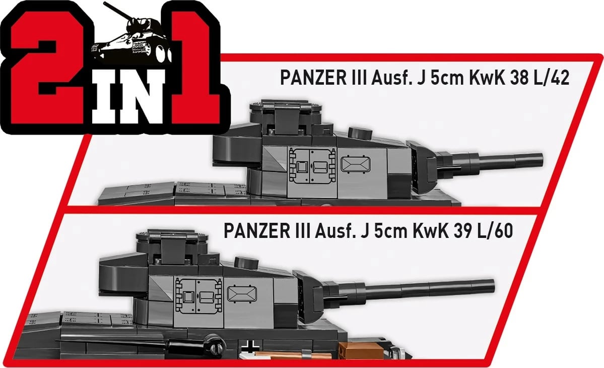 Set ndërtimi Cobi Klocki Panzer III Ausf. J, 590 pjesë, me figurë ushtari, plastikë