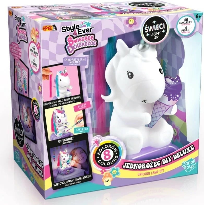 Set DIY dekorativ unikorn Epee Glowing Decorozes, EP60086, shumëngjyrësh