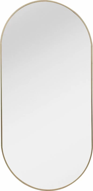 Pasqyrë ovale për mur, ngjyrë ari, 60x120cm