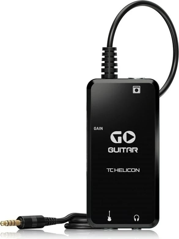 Interfejs kitarë TC Helicon GO Guitar, për pajisje mobile, i zi