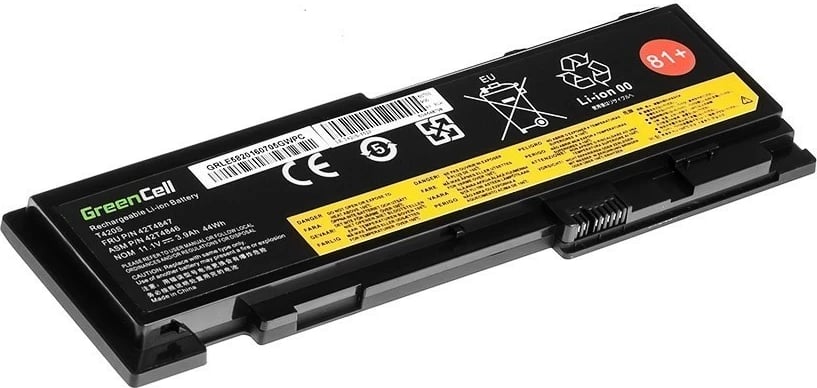 Bateri laptop Green Cell LE78 për Lenovo ThinkPad T420s/T420si, 3600mAh, 11.1V, e zezë