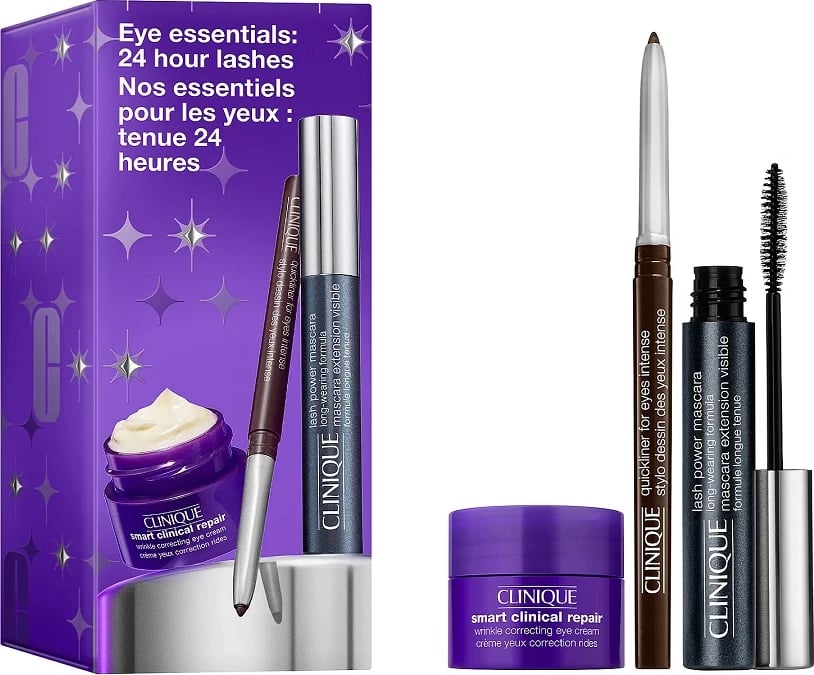 Set për sy Clinique Eye Essential 24 Hour Lashes për femra, 3 copë