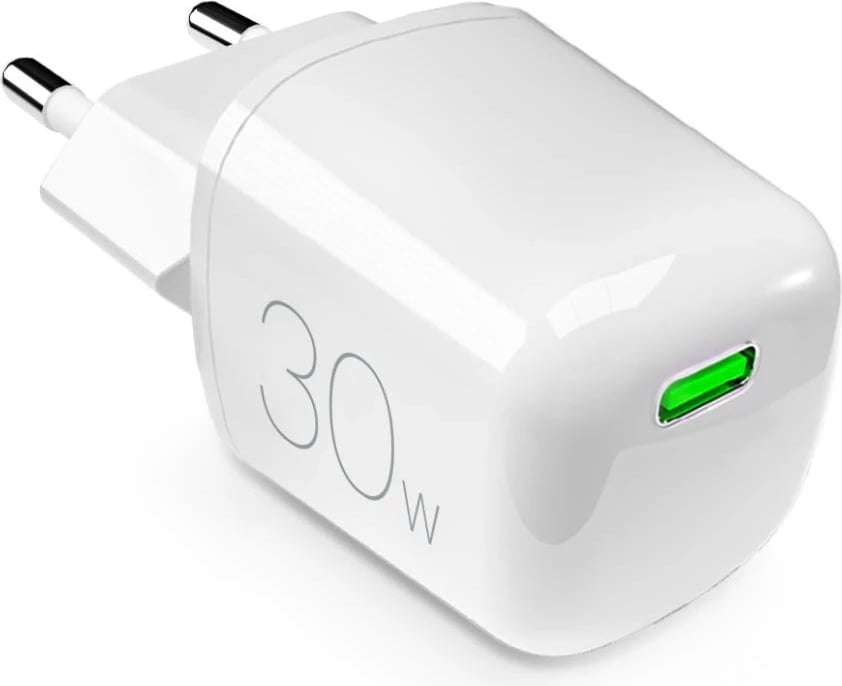 Karikues muri Puro MiniPro 30W GaN, USB-C, i bardhë
