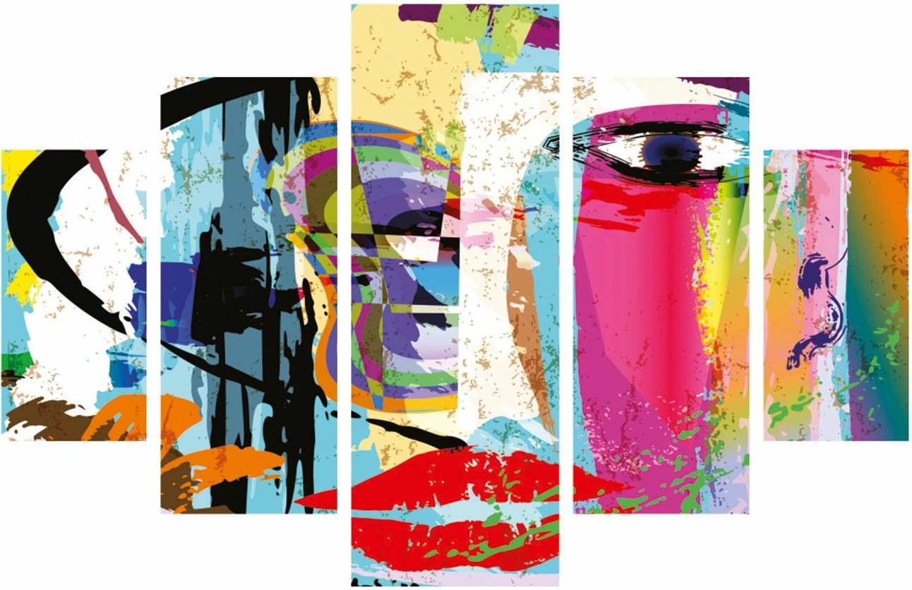 Pikturë dekorative MDF, shumëngjyrëshe, 5 pjesë, ST287