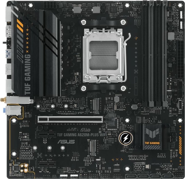 Pllakë amë Asus TUF GAMING A620M-PLUS WIFI, Socket AM5, micro ATX, DDR5, Wi-Fi