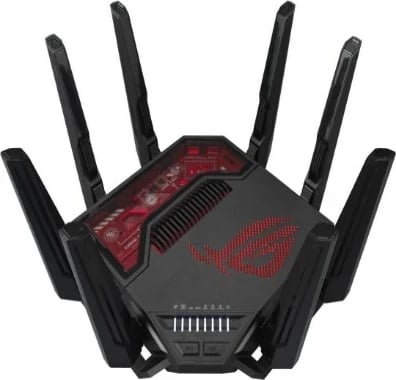 Router ASUS ROG Rapture GT-BE19000, Tri-band, Ethernet Multi-Gigabit, Zi, Kuq
