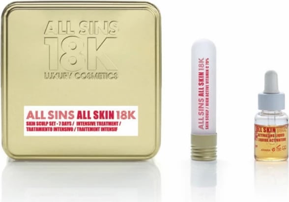 Set trajtimi intensiv për lëkurë, ALL SINS 18K All Skin Sculp 7 Days, unisex, 2 copë