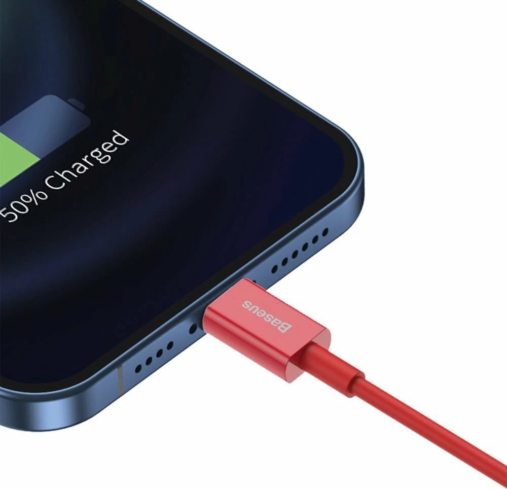 Kabllo Baseus Superior CALYS-A09, USB në Lightning, 1m, 2.4A, Kuqe