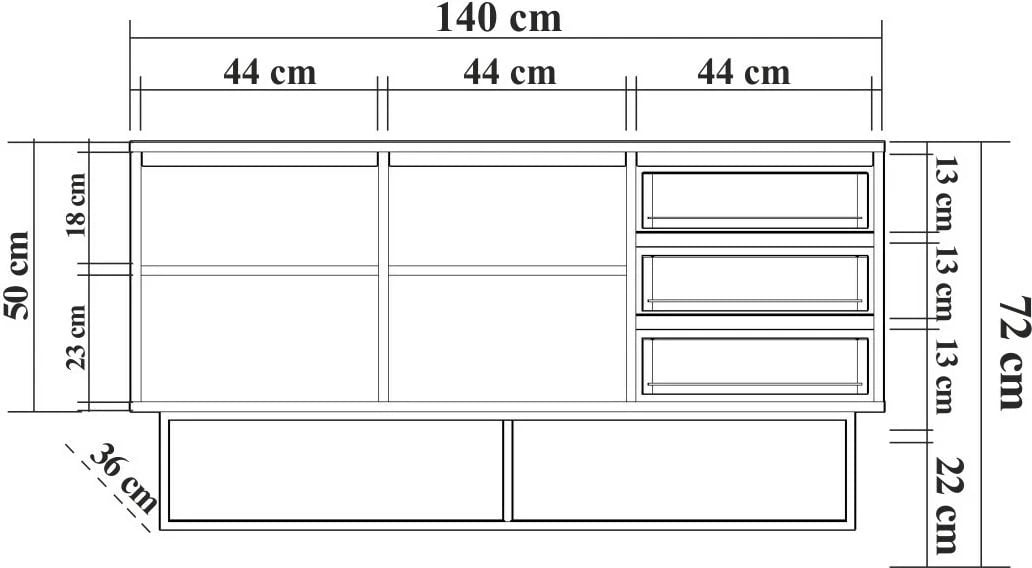 Set mobiljesh për dhomë dite, Laxus Takım 20, ngjyrë arre dhe e zezë
