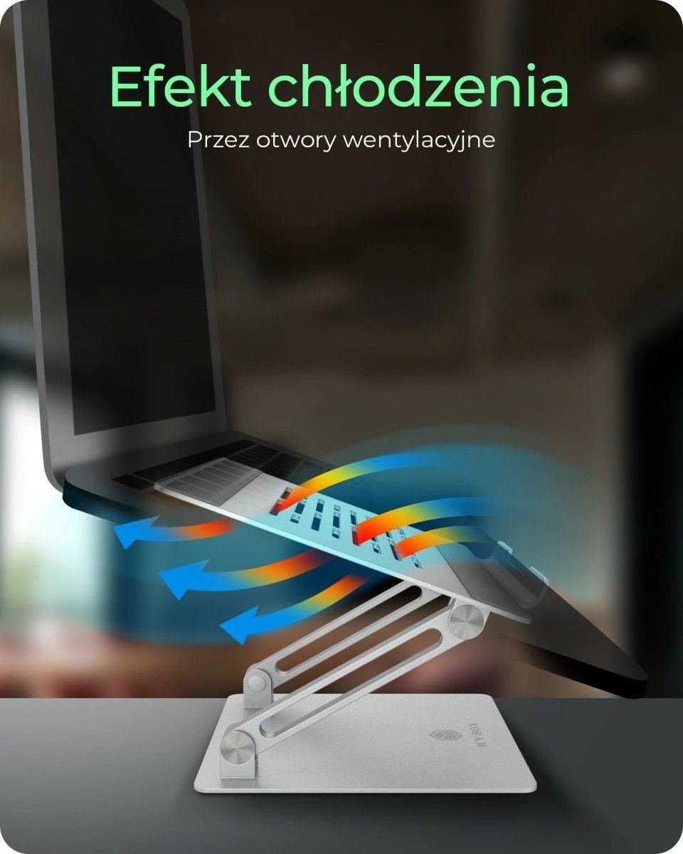 Mbajtëse laptopi IcyBox IB-NH300, deri 17", alumini, argjendtë