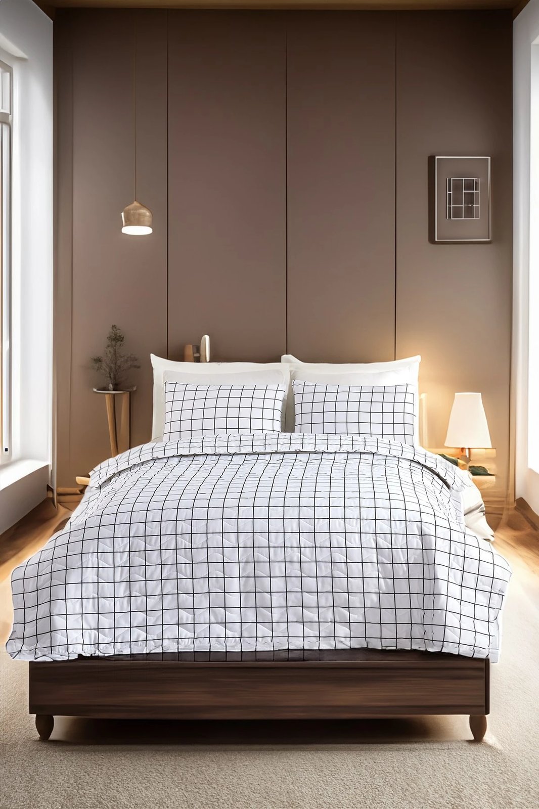 Jorgan i qepur King, ngjyrë e zezë dhe e bardhë, Artus, L'Essentiel Linge de Maison