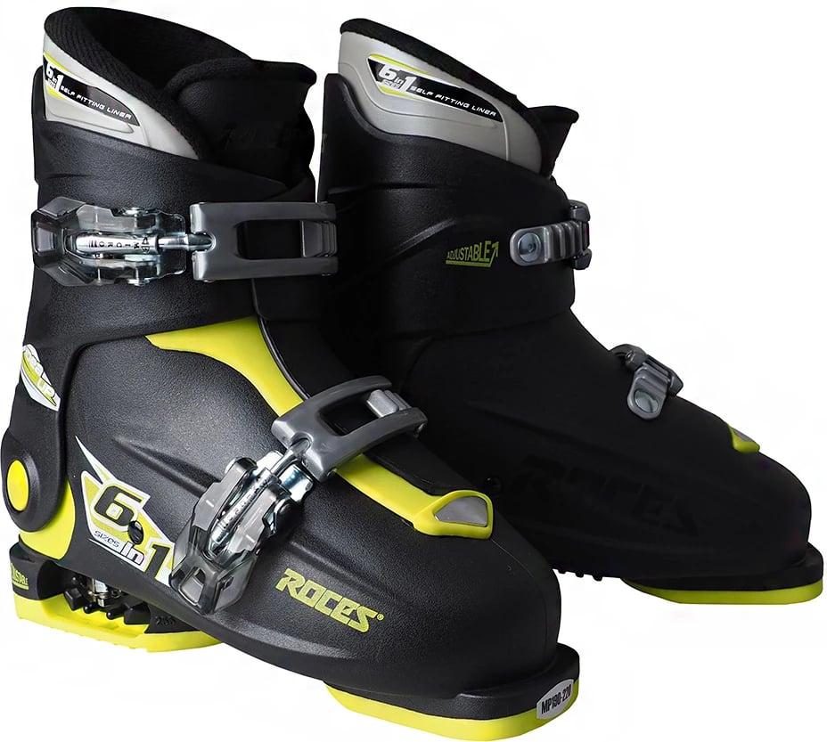 Çizme ski për fëmijë Roces, të zeza-lemon