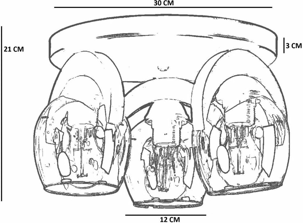 Llambë tavani Opviq, metal dhe dru, 3 drita, ngjyrë mjaltë, arre, e zezë, 9003-3