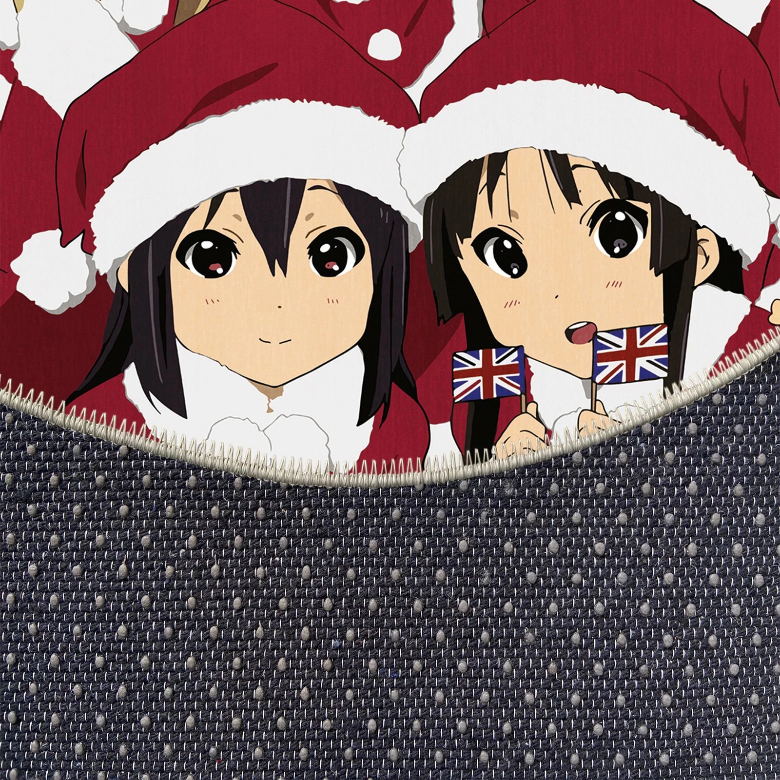 Qilim i rrumbullakët, dizajn anime, i bardhë e i kuq, 90x90cm, Conceptum Hypnose, Woobtny0510