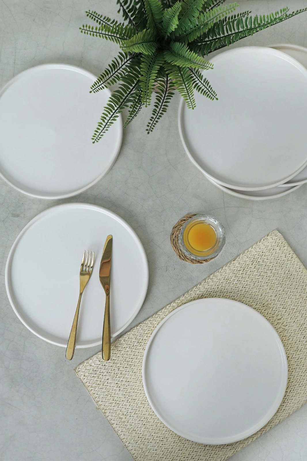 Set pjatash shërbimi (6 copë), Hermia Concept, ST038006F022A000000MAS3T00, ngjyrë e bardhë mat