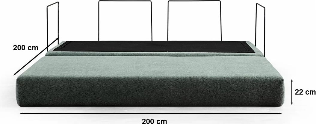 Divan-krevat dy ulëshe, ngjyrë e gjelbër, Atelier del Sofa, Via Con