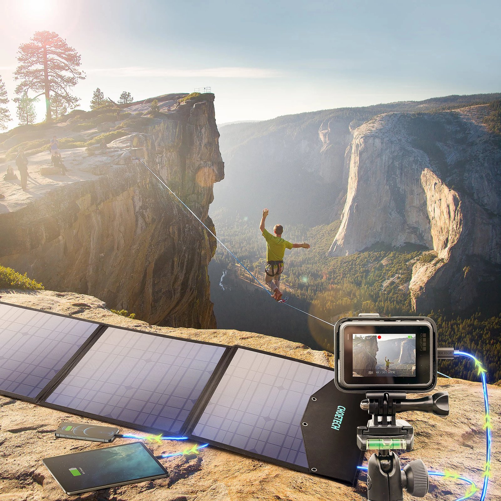 Karikues diellor portativ Choetech SC008, 120W, 4 porta, i zi