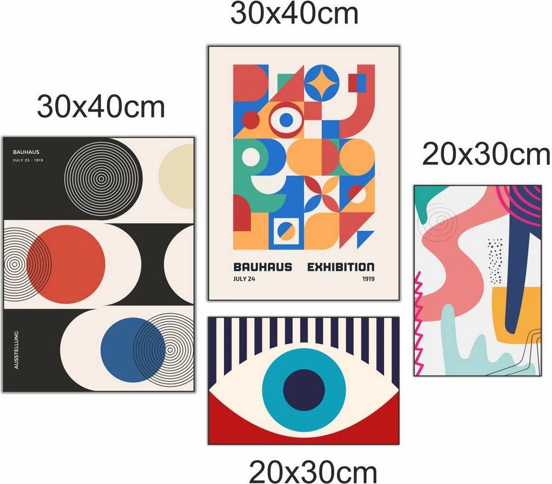 Pikturë dekorative MDF (4 copa), shumëngjyrëshe, Wallity, Mdf - 00133