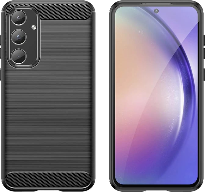 Mbështjellës Hurtel Carbon Case për Samsung Galaxy A55, i zi