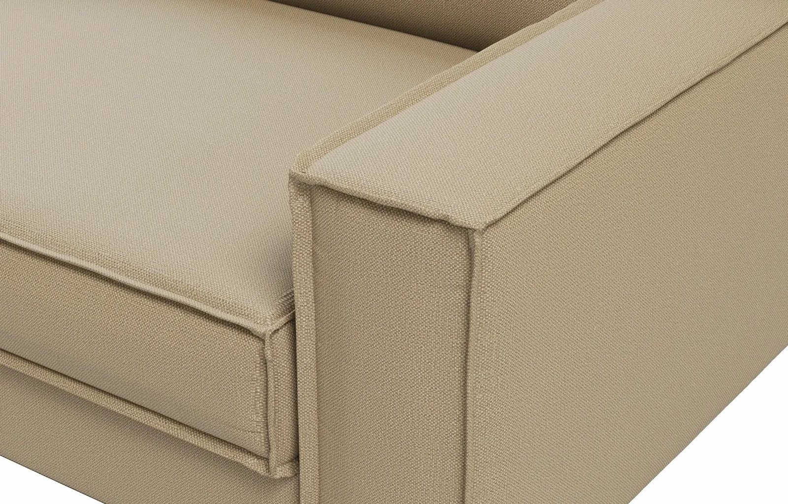 Divan treshe Atelier del Sofa, ngjyrë Beach, këmbë druri Walnut