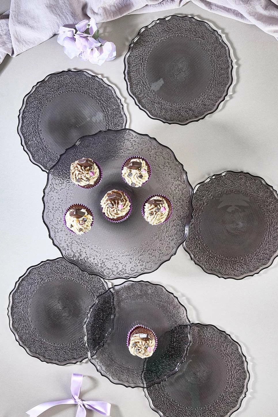 Set pjatash për ëmbëlsira (7 copë), Hermia Concept, Goblen7, e zezë