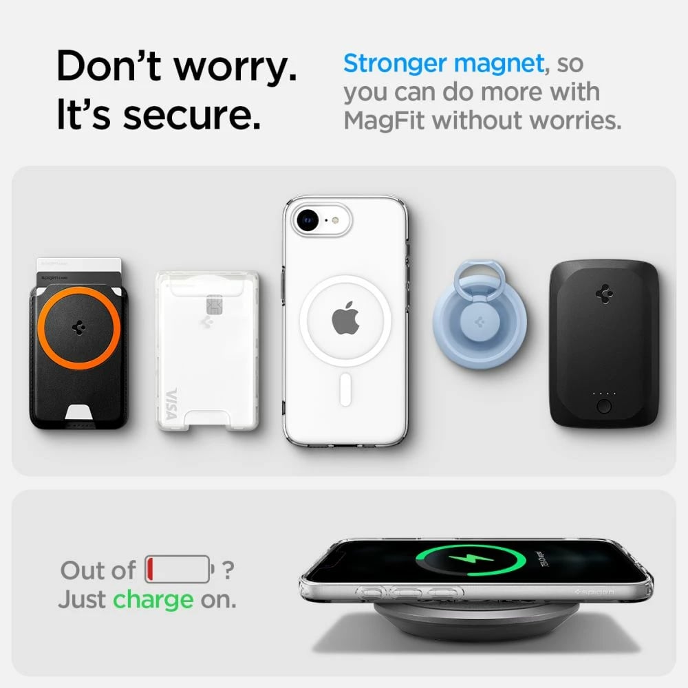 Mbështjellës Spigen Liquid Crystal Mag MagSafe për iPhone 16e, Transparent