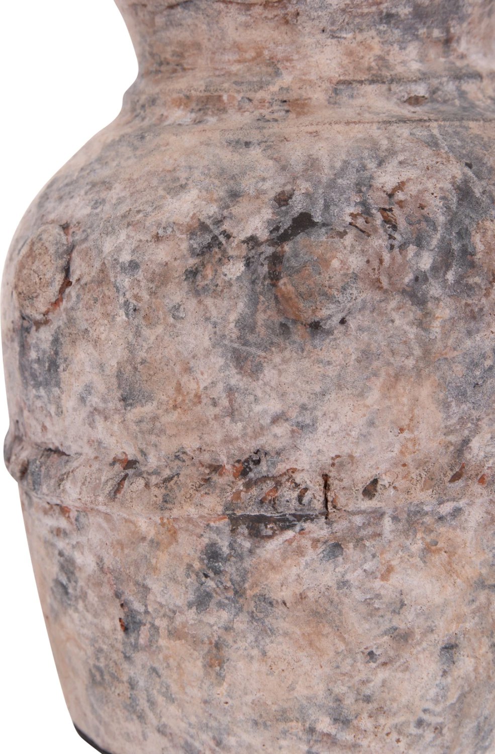 Vazo dekorative tavoline, terrakote, ngjyrë gri e furçuar, VERMO FH4395, 17x19cm Vazo dekorative tavoline, terrakote, ngjyrë gri e furçuar, VERMO FH4395, 17x19cm