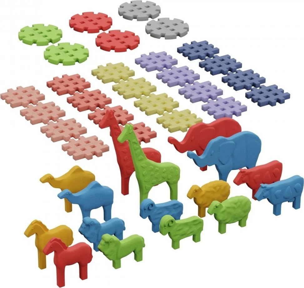 Set blloqe ndërtimi Marioinex Mini Waffle Animals, 42 pjesë, shumëngjyrëshe