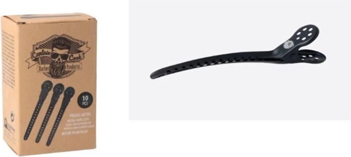 Pinzë për flokë Eurostil Captain Cook unisex e zezë 1 copë