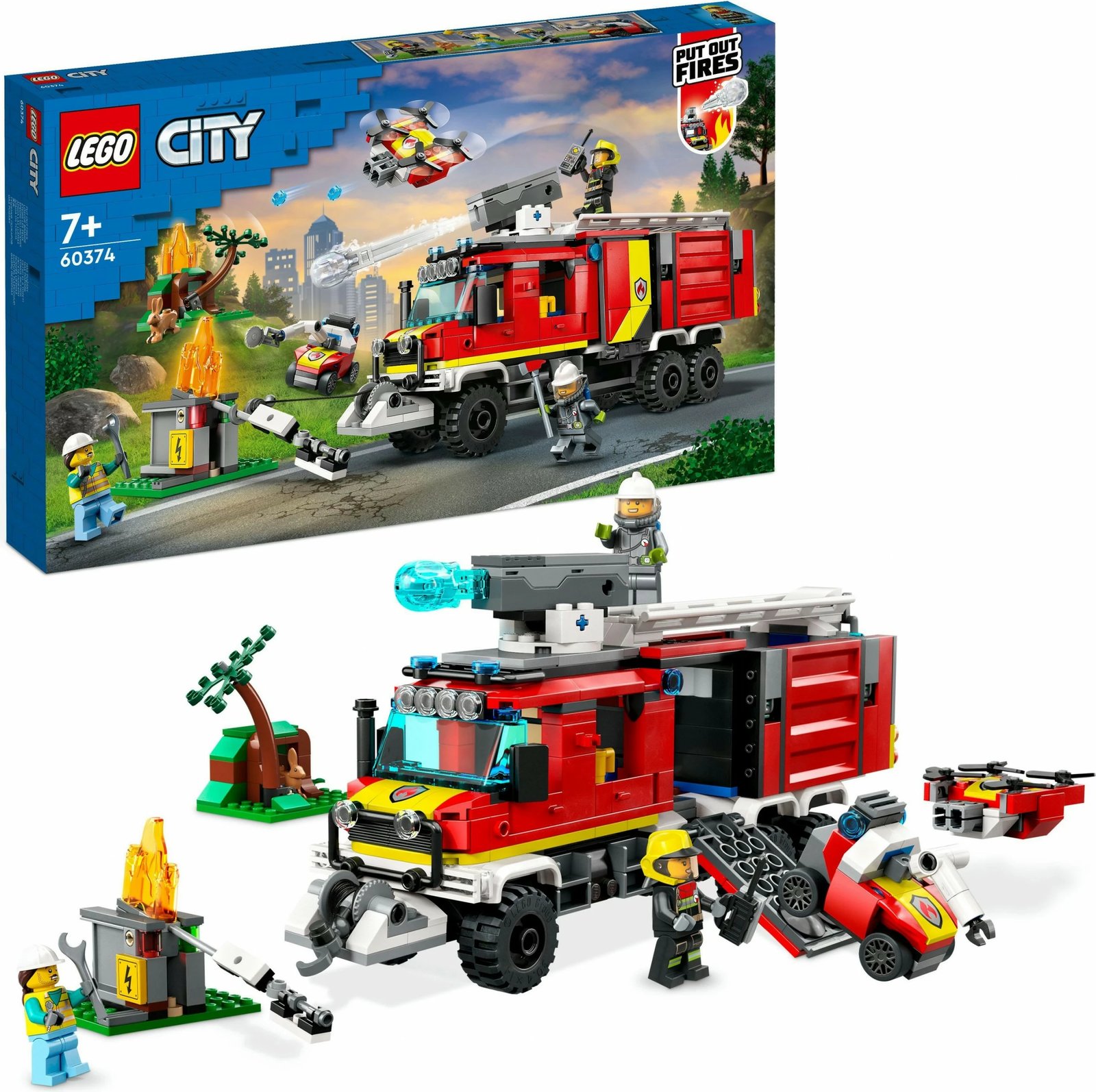 Set ndërtimi LEGO City Fire Command Unit, 502 pjesë, plastikë, shumëngjyrëshe