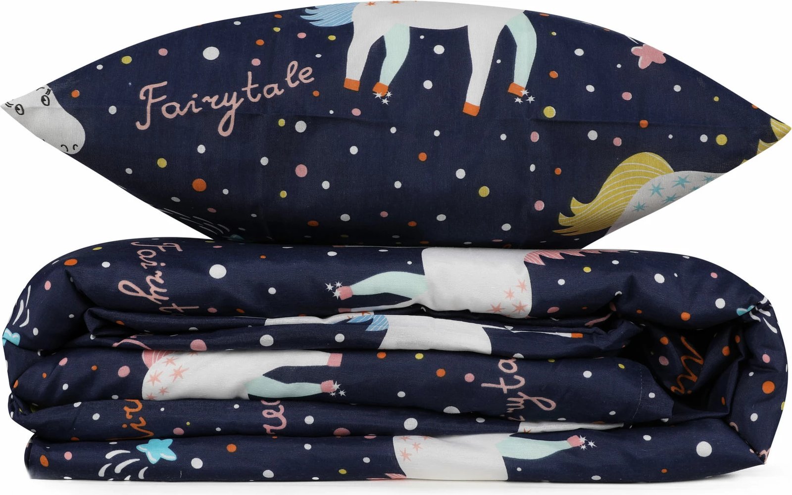 Set mbulesë për jorgan dopio, Magic Unicorn, ngjyrë e kaltër e errët Set mbulesë për jorgan dopio, Magic Unicorn, ngjyrë e kaltër e errët