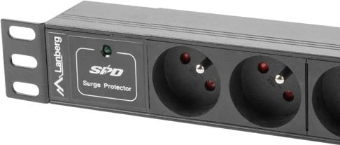 Listë elektrike PDU Lanberg PDU-03E-0200-BK, 1U, 3x prizë franceze, 2m, e zezë