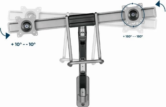 Mbajtës muri për dy monitorë Gembird MA-WA2-02, 17-32 inç, i zi Mbajtës muri për dy monitorë Gembird MA-WA2-02, 17-32 inç, i zi