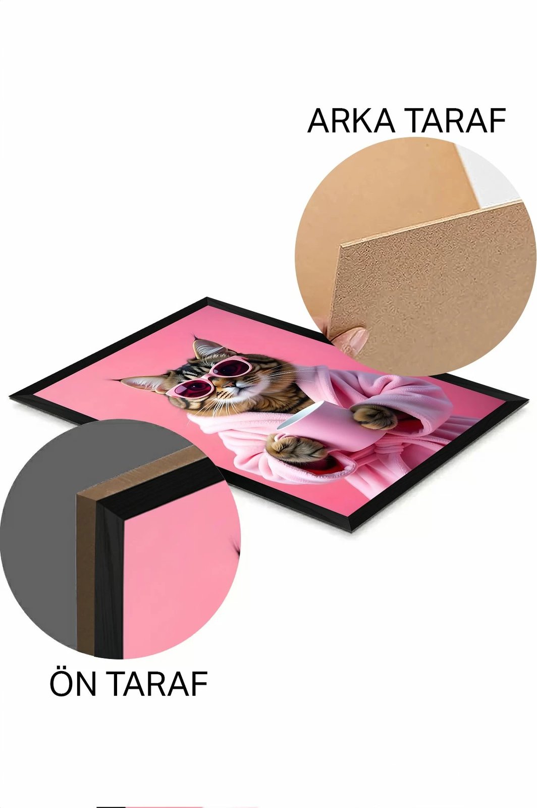 Pikturë dekorative, mace me syze e rrobë banje, Wallity, Arthynmodel3348-17, 33x48cm