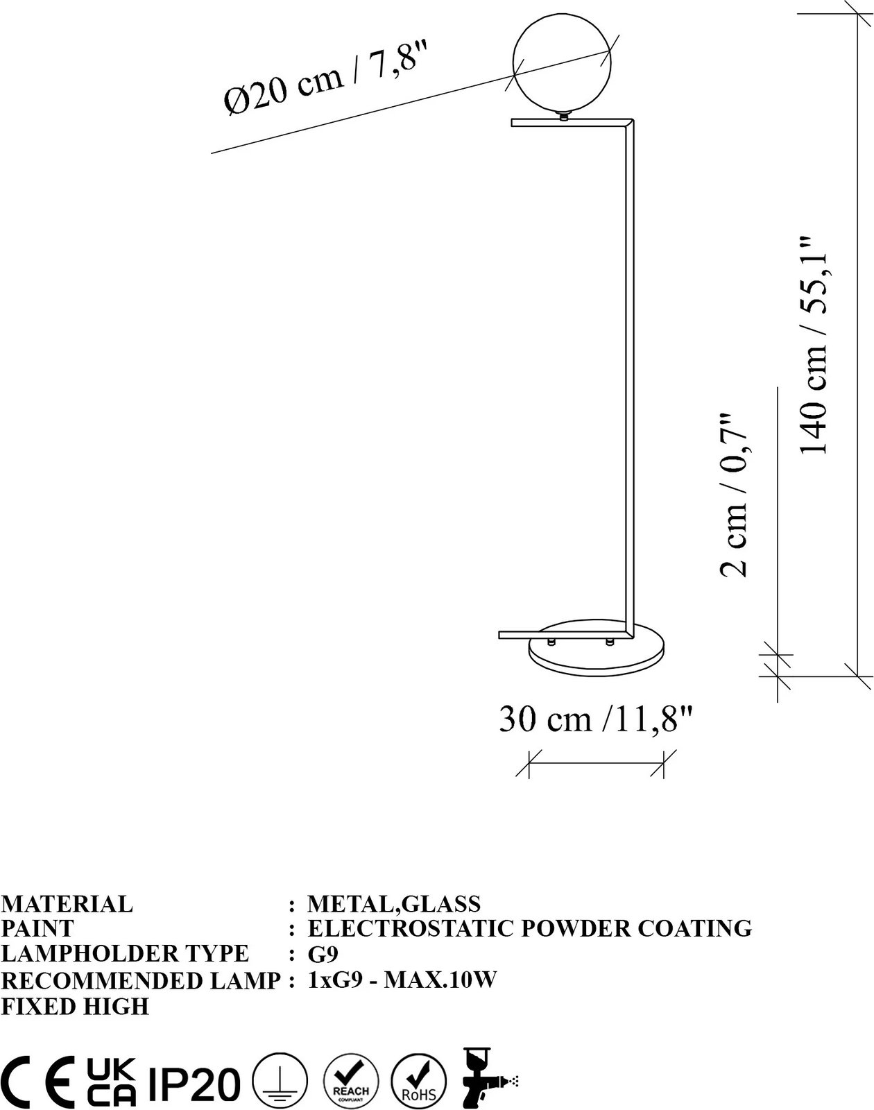 Llambë dyshemeje Opviq, ngjyrë ari, Luminar - 14181