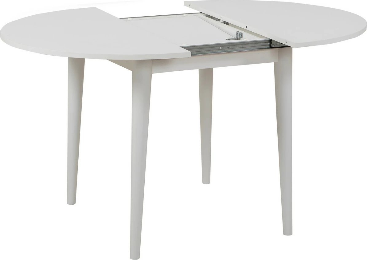 Tavolinë me karrige, zgjatshme, 5 copë, Skye Decor Vina 0701, e bardhë, gri