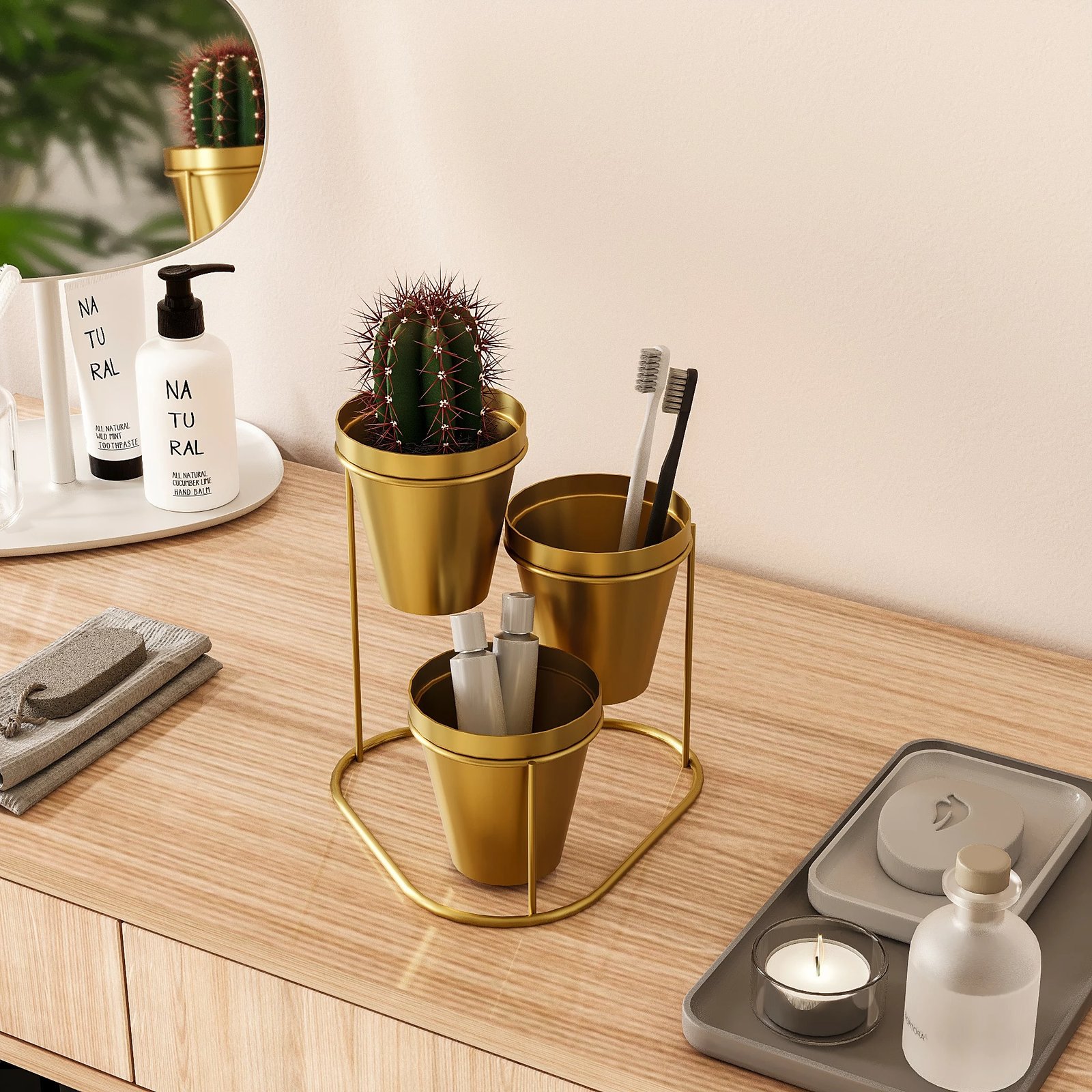 Aksesor dekorativ metalik, ngjyrë ari, Aberto Design, GED-014-B