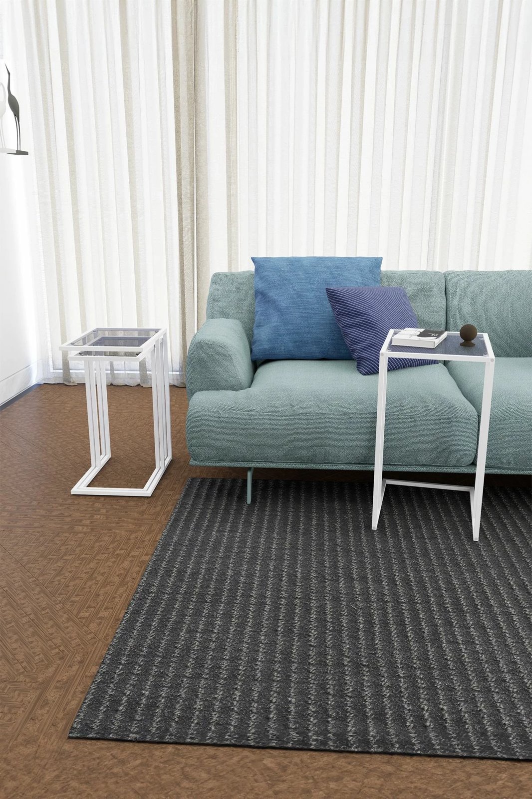 Set tavolinash të vendosshme, 3 copë, Hanah Home Ibiza C, e bardhë, fume