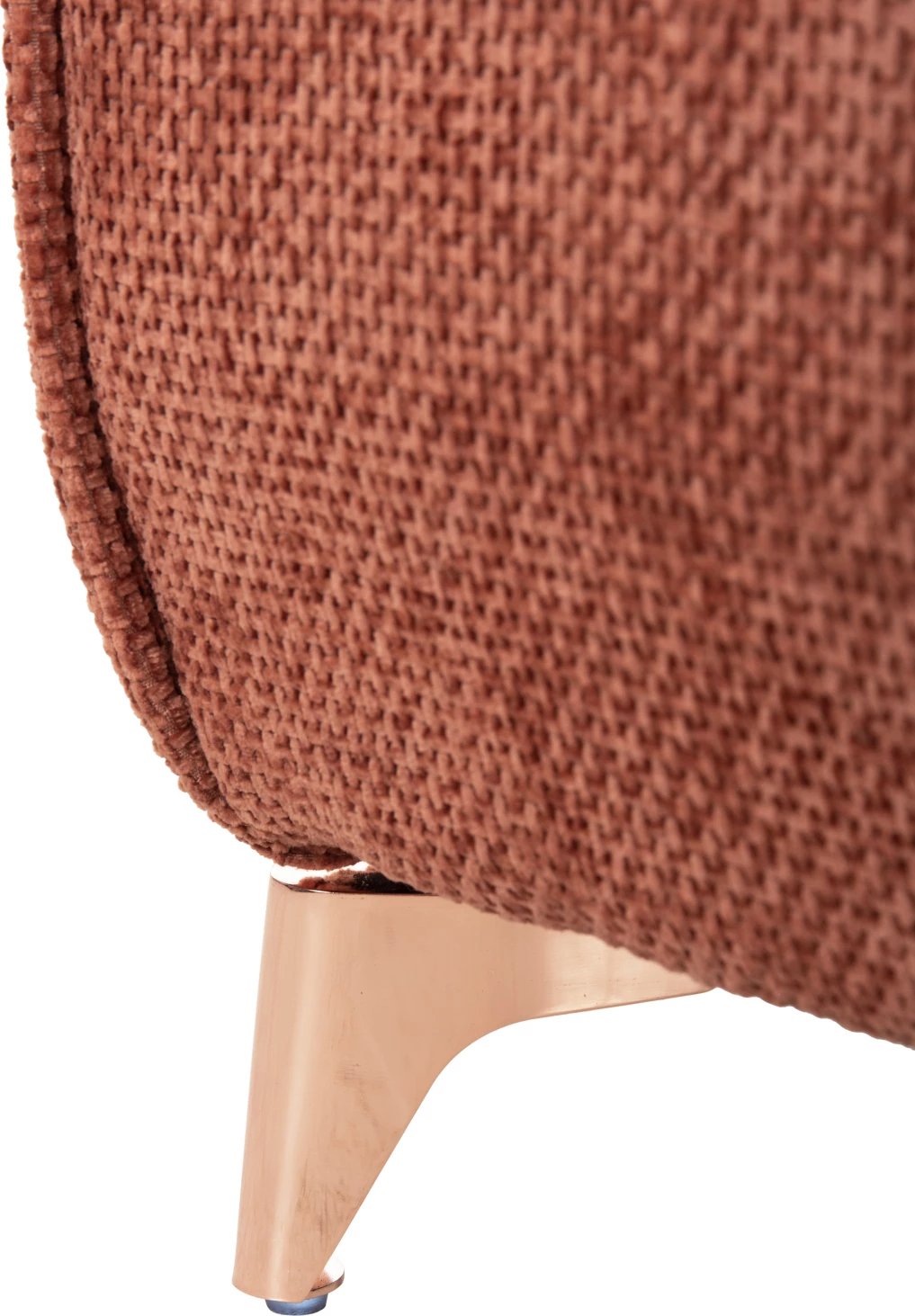 Divan qoshe i kthyeshëm MAILO FH6071.04, pëlhurë portokalli, këmbë metalike, 300x150x80H cm