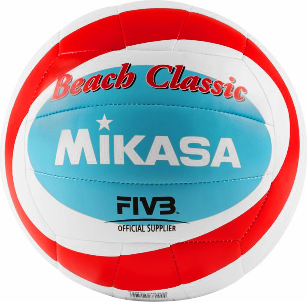 Top plazhi volejbolli Mikasa, i bardhë-kuq-kaltër