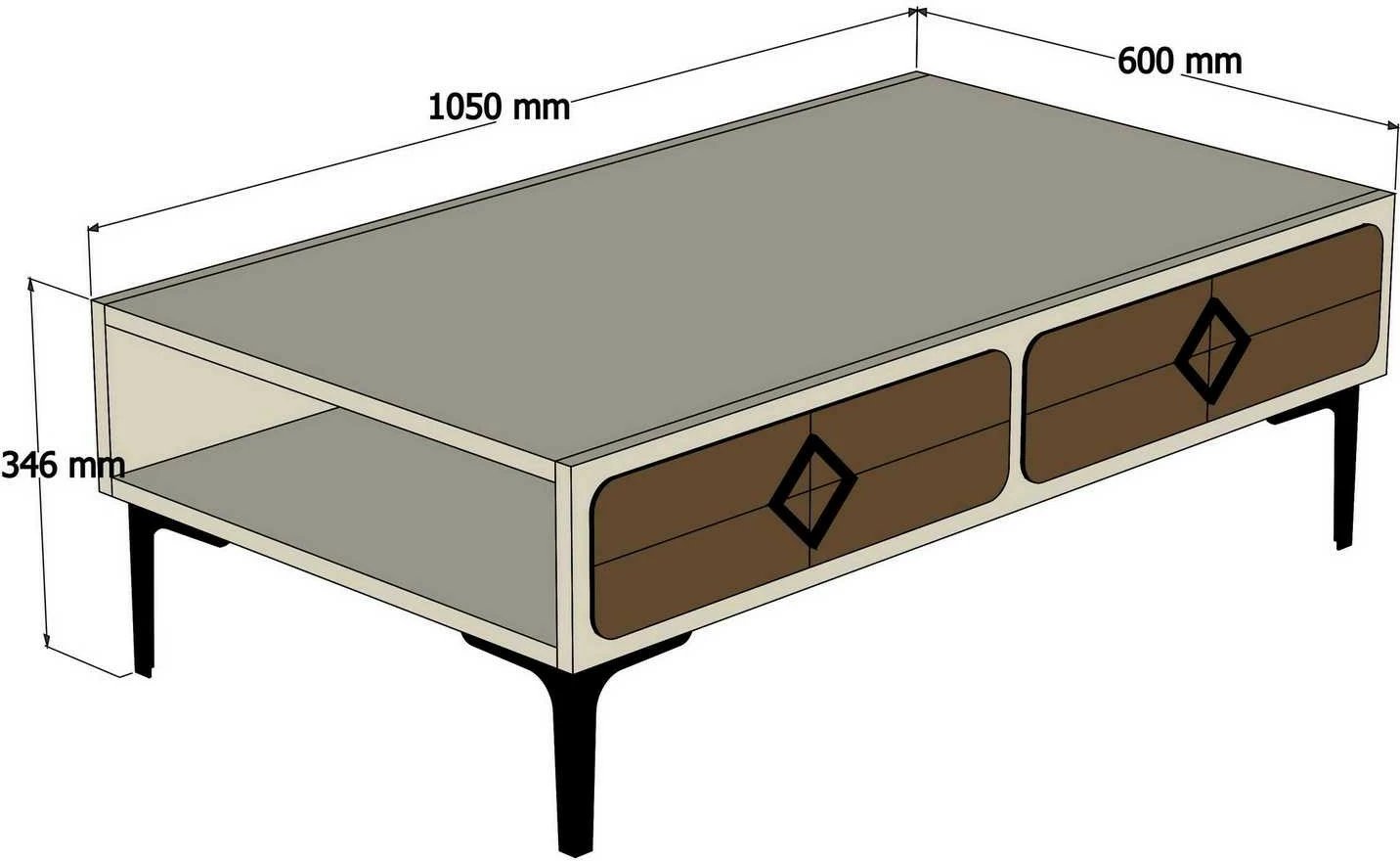 Tavolinë kafeje Skye Decor, samba, e bardhë