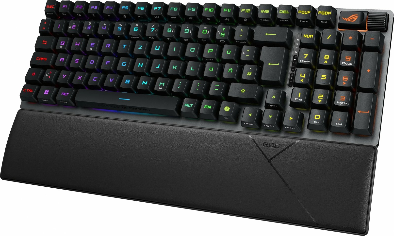 Tastierë gaming ASUS ROG Strix Scope II 96 RX Wireless, 96%, me drita RGB, lidhje USB/RF/Bluetooth, e zezë