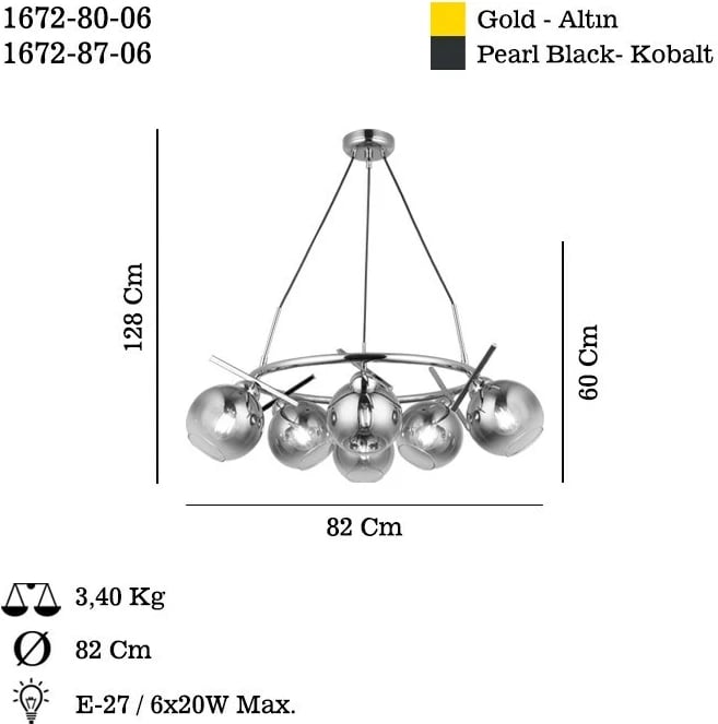 Llambë tavani Opviq, Bena - 87-06, ngjyrë kobalt