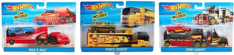 Set lodrash Hot Wheels kamion me rimorkio dhe veturë sportive, Mix ngjyra