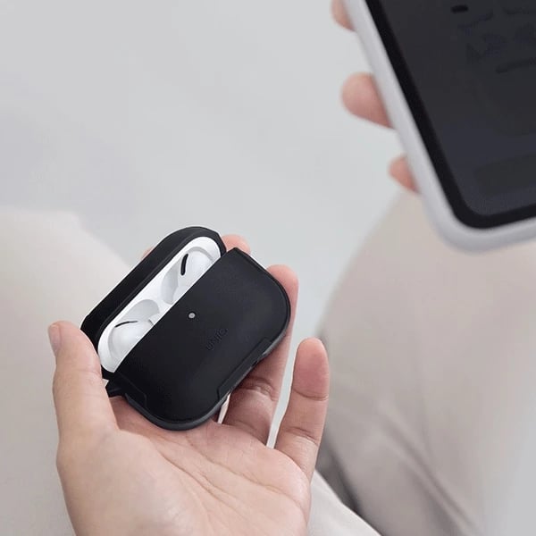 Mbështjellës UNIQ Valencia për AirPods Pro, Antimikrobial, i zi