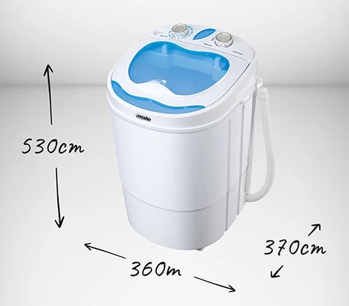 Makineri larëse portative me shtrydhje, Adler MS 8053, 3 kg larje, 1 kg shtrydhje, program 15 min, 360x370x530 mm, e bardhë