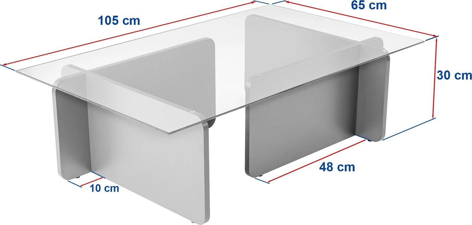 Tavolinë kafeje Nordure, Flavio, xham i kalitur, ngjyrë gri