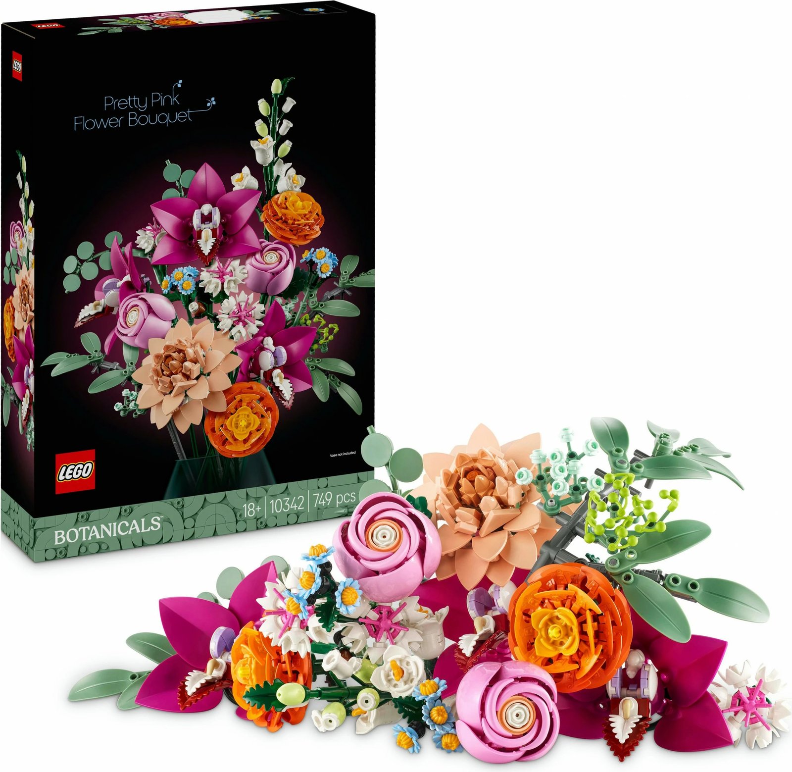Set ndërtimi LEGO Botanicals Schöner Rosafarbener Blumenstrauß 10342, shumëngjyrësh Set ndërtimi LEGO Botanicals Schöner Rosafarbener Blumenstrauß 10342, shumëngjyrësh