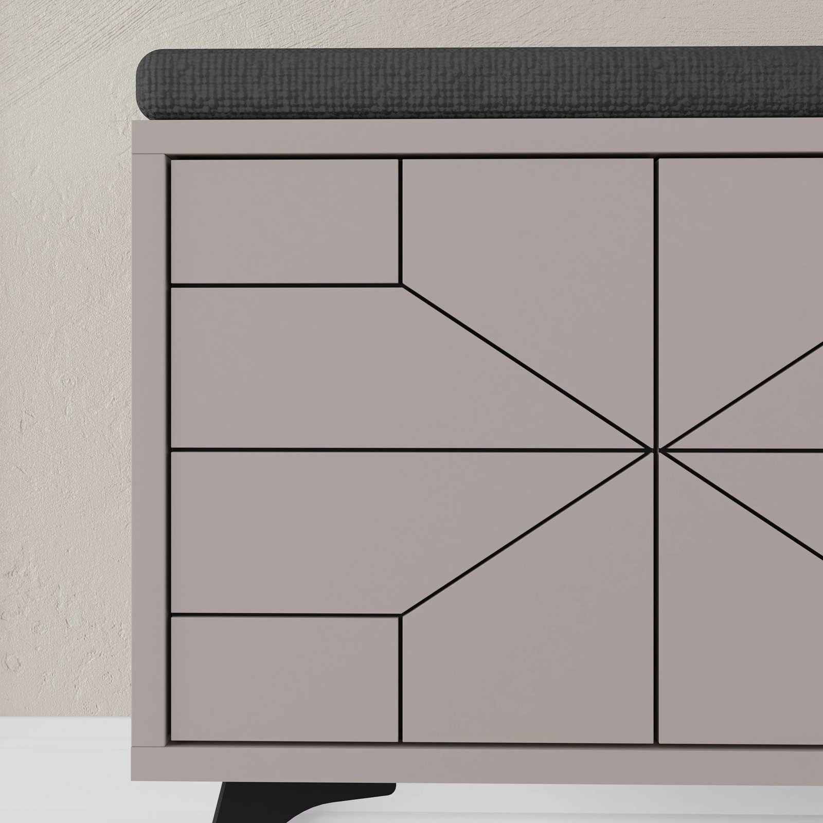 Dollap këpucësh Skye Decor, bankë Dune, ngjyrë mocha e çelët