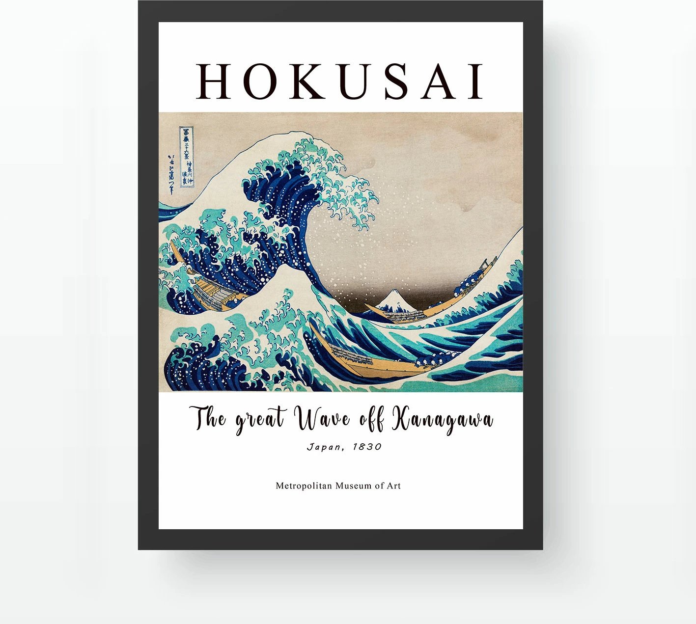 Pikturë dekorative me kornizë, The Great Wave off Kanagawa, shumëngjyrëshe, SC426278-5575, 55x75cm